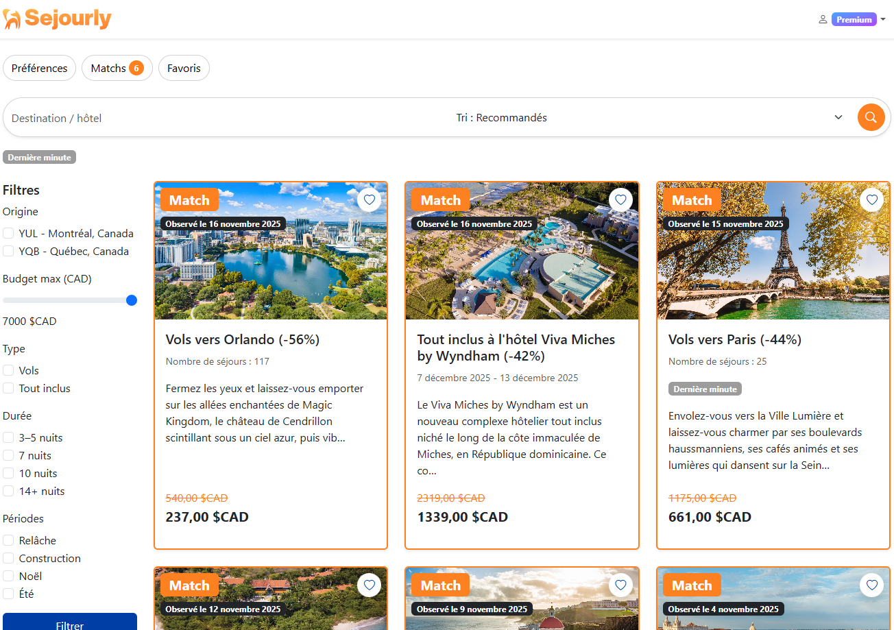 Aperçu de l'interface premium
